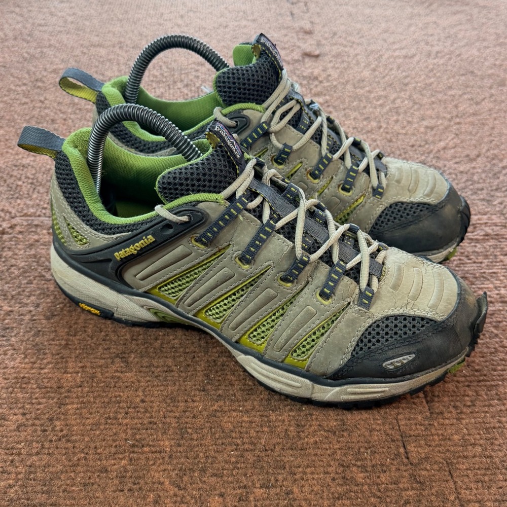 Patagonia Release Burlap Womens Hiking Shoes Size 9 Tan Green Vibram T80322 C+